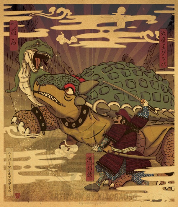 Artwork mashes Mario with Monster Hunter