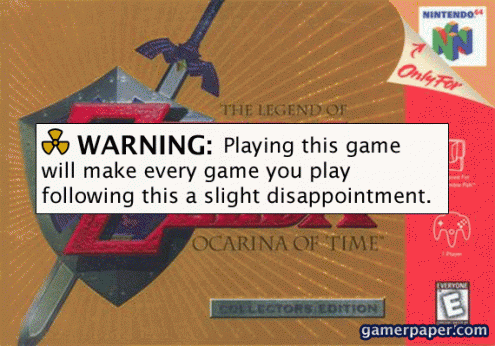 Zelda Ocarina of Time warning label